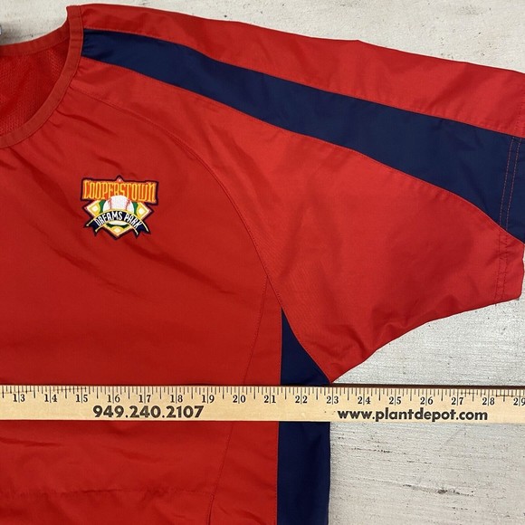 Cooperstown Mens Sz S Baseball Dreams Park Red Pull Over Vented Windbreaker - Picture 10 of 11